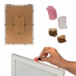 Out Of The Blue Cadre Photo à Messages Coeurs En Bois