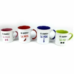 Cadeau boutique -Cadeau boutique coffret 4 mugs la famille 1