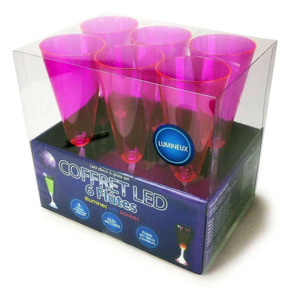 Coffret 6 Flûtes Disco Lumineuses 3 Coffret 6 Flûtes Disco Lumineuses