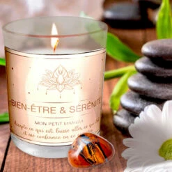 Coffret Bougie Et Pierre Précieuse Oeil De Tigre -Cadeau boutique coffret bougie et pierre precieuse oeil de tigre 1