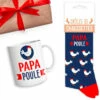 Coffret Mug Chaussettes Papa Poule -Cadeau boutique coffret mug chaussettes papa poule