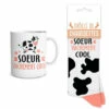 Coffret Mug Chaussettes Soeur Vachement Cool -Cadeau boutique coffret mug chaussettes soeur vachement cool