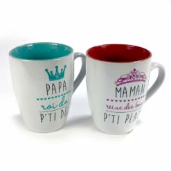 Coffret Mugs Papa Roi Et Maman Reine -Cadeau boutique coffret mugs papa roi et maman reine 2