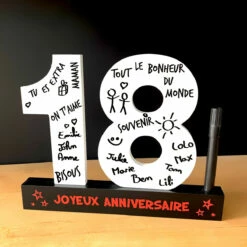 Dédicace 3D Anniversaire 18 Ans -Cadeau boutique dedicace 3d anniversaire 18 ans 2