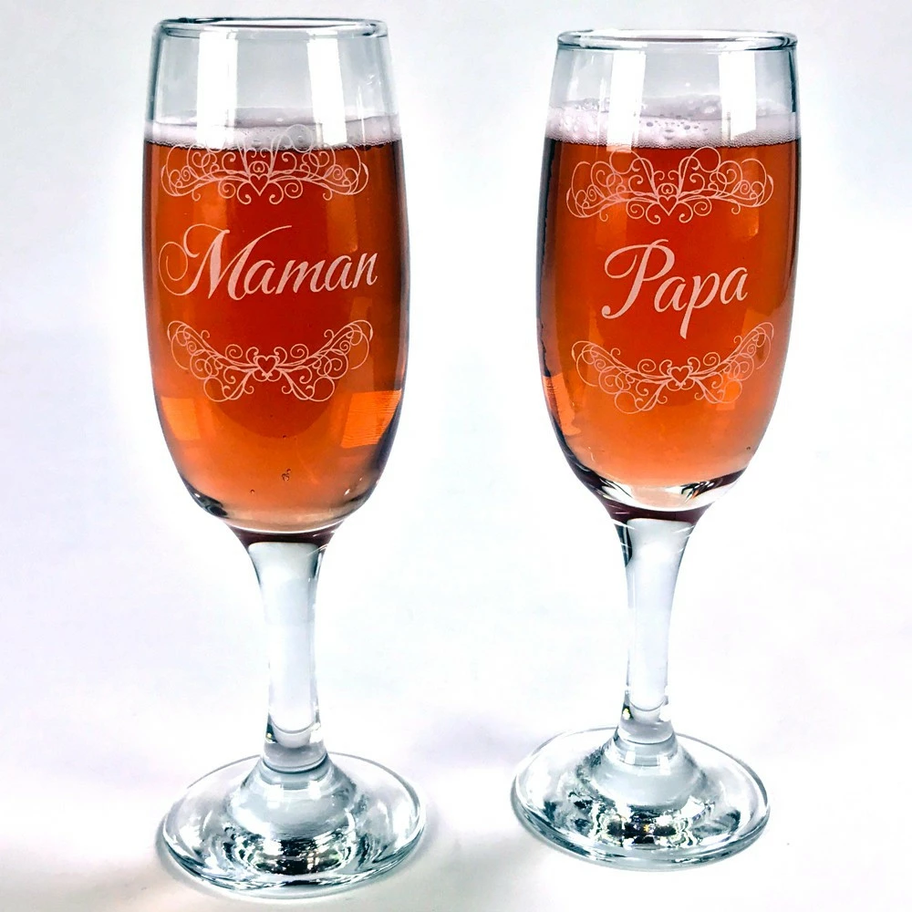 Duo Flûtes à Champagne Maman Et Papa 4 Duo Flûtes à Champagne Maman Et Papa – Image 2