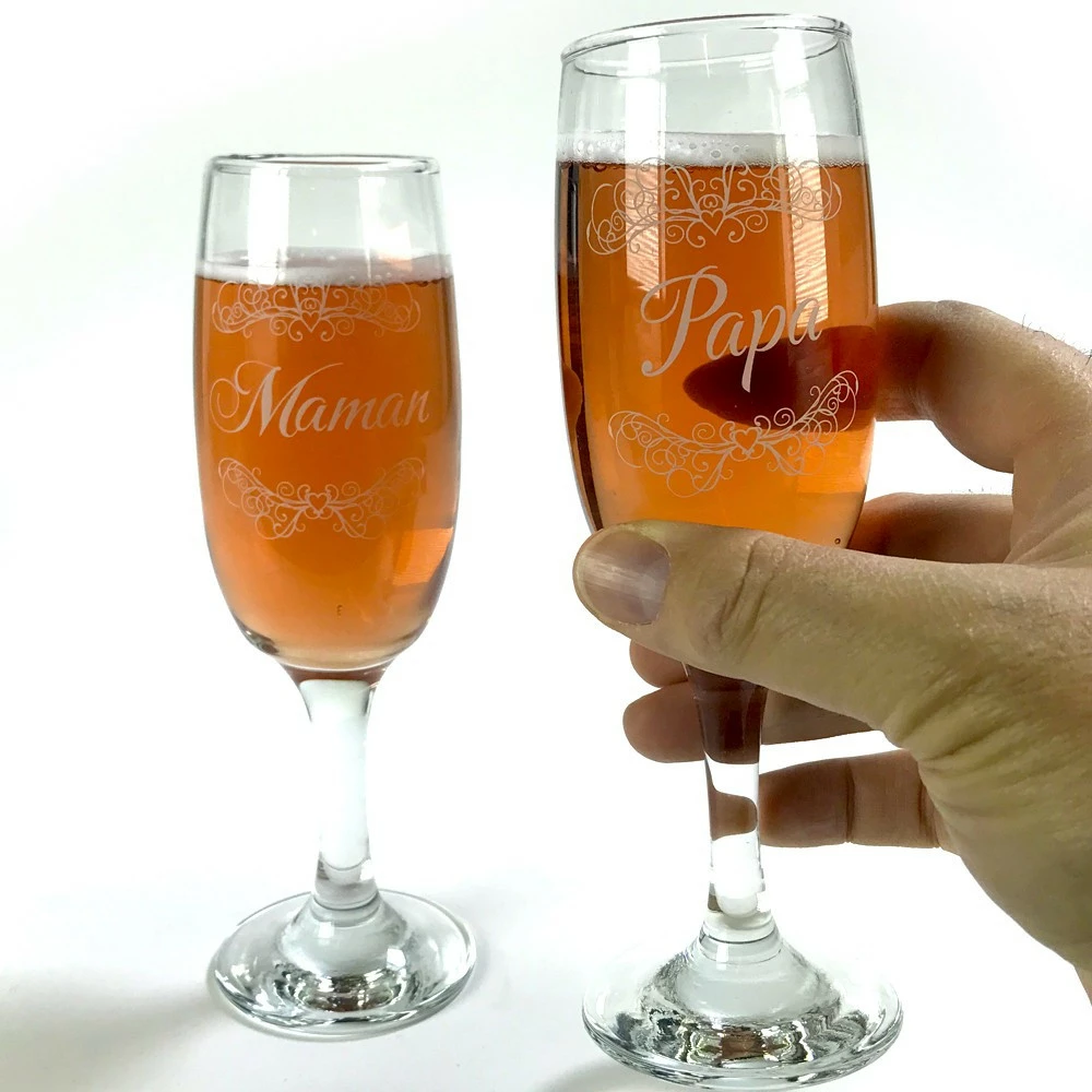 Duo Flûtes à Champagne Maman Et Papa 5 Duo Flûtes à Champagne Maman Et Papa – Image 3
