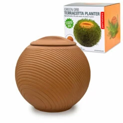 KIKKERLAND Jardinière En Terre Cuite Sphère Verte à Faire Pousser -Cadeau boutique jardiniere en terre cuite sphere verte a faire pousser 2