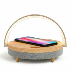 LIVOO Lampe De Chevet Enceinte LED Chargeur Induction Rapide