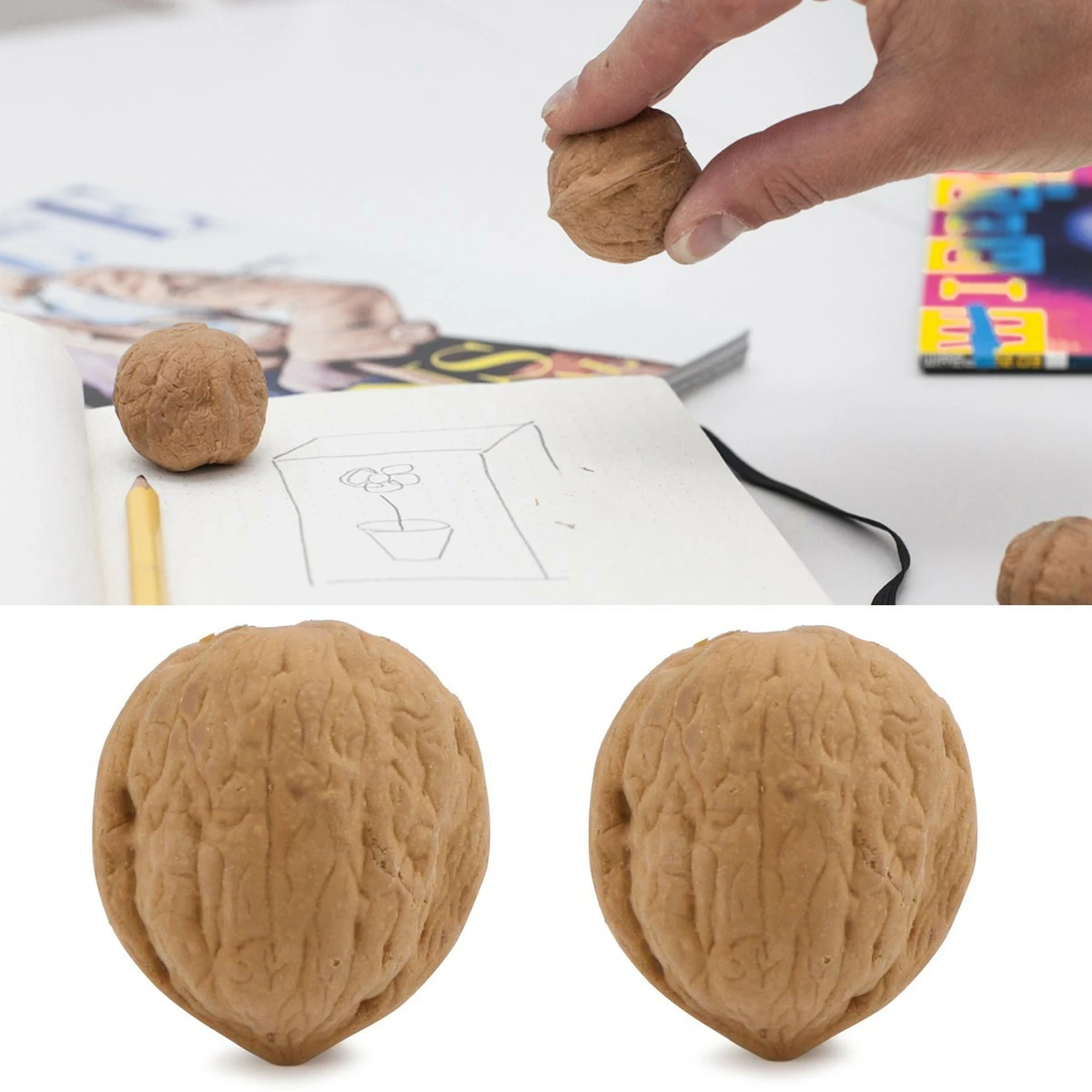 Lot De 2 Gommes Noix 3 Lot De 2 Gommes Noix