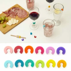 KIKKERLAND Marqueurs De Boisson Rainbow -Cadeau boutique marqueurs de boisson rainbow 3