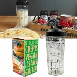 Miam Vegan, Shaker Crêpes Et Pancakes Sans Gluten -Cadeau boutique miam vegan shaker crepes et pancakes sans gluten 2