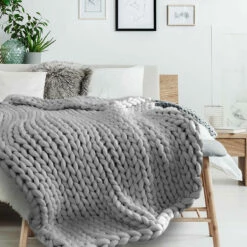 Plaid Grosse Maille -Cadeau boutique plaid grosse maille 1