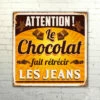 Plaque Métal Humour Chocolat -Cadeau boutique plaque metal humour chocolat
