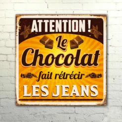 Plaque Métal Humour Chocolat