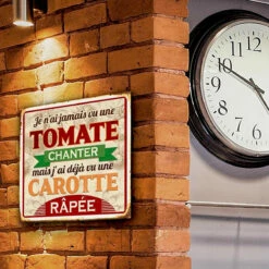 Plaque Métal Humour Tomate-Carotte -Cadeau boutique plaque metal humour tomate carotte 1