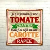 Plaque Métal Humour Tomate-Carotte -Cadeau boutique plaque metal humour tomate carotte