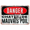 Plaque Métal Rétro Danger Chat De Mauvais Poil -Cadeau boutique plaque metal retro danger chat de mauvais poil 2