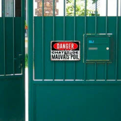 Plaque Métal Rétro Danger Chat De Mauvais Poil