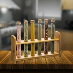 Présentoir Bambou Et Ses Tubes à épices -Cadeau boutique presentoir bambou et ses tubes a epices 2