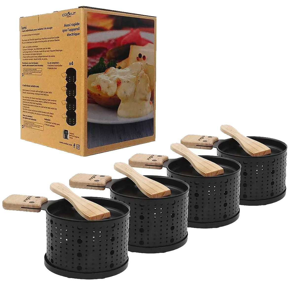 Raclette à La Bougie, 4 Sets Individuels 5 Raclette à La Bougie, 4 Sets Individuels – Image 3
