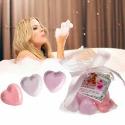 Sachet 10 Coeurs Effervescents Pour Le Bain -Cadeau boutique sachet 10 coeurs effervescents pour le bain 1