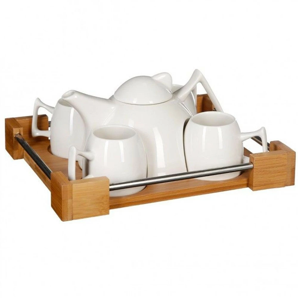 Service à Thé Sur Plateau Bambou 3 Service à Thé Sur Plateau Bambou