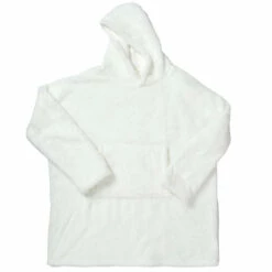 Sweat Plaid Géant à Capuche Blanc -Cadeau boutique sweat plaid geant a capuche blanc 3