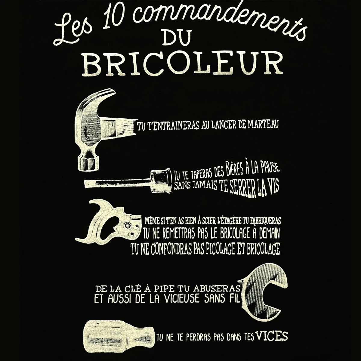 T-shirt "Les 10 Commandements Du Bricoleur" Taille L 4 T-shirt "Les 10 Commandements Du Bricoleur" Taille L – Image 2