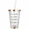 Verre à Paillettes Avec Paille 100% Vilaine Fille -Cadeau boutique verre a paillettes avec paille 100 vilaine fille